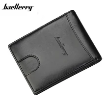 Baellerry модная новая короткая изящная Кредитная карта держатель черный кофе цвета Пряжка мини мужской кошелек из искусственной кожи