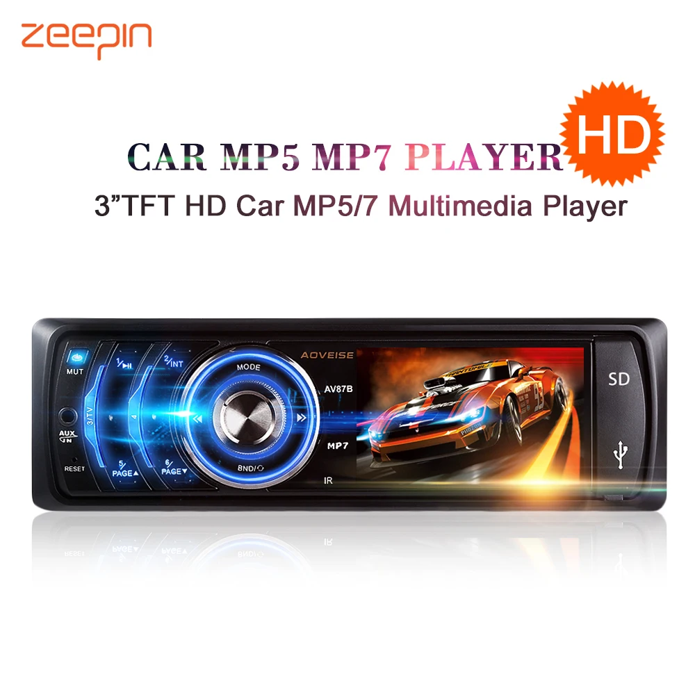 

Car Radio Player 1 DIN 12V Full-color 3-inch TFT Screen MP3 MP4 MP7 FM USB AUX Audio Power Amplifier Stereo Multimedia Autoradio