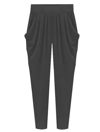 Женские спортивные брюки с высокой талией, лето-осень, свободные эластичные уличные женские штаны-шаровары, большие размеры - Цвет: dark gray