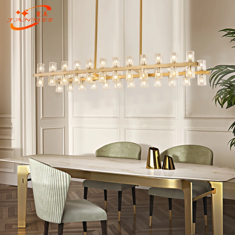 Modern Design Rectangular Crystal Chandelier Hanging Light Led Chandeliers Lighting Restaurant Living Dining Room Fixture Modern Design Rectangular Crystal Chandelier Hanging Light Led Chandeliers Lighting Restaurant Living Dining Room Fixture