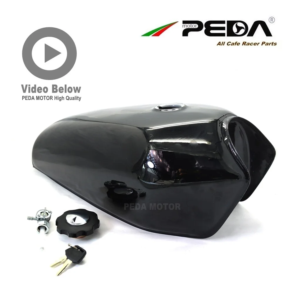 

C2 PEDA Cafe Racer Retro fuel tank 9L CG Black motorcycle vintage petrol can gasoline tank for HONDA for YAMAHA with cap lock