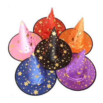 

6PCS Halloween Witch Hats Masquerade Wizard Hat Party Caps Cosplay Costume