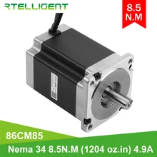 Rtelligent High Torque 85kgcm 8.5N.M Nema 34 Stepper Motor 8 lead 12.7mm Shaft Diameter 4.9A Stepping Motor for CNC Kit Mechine high torque nema43 cnc stepper motor 110mm motor length 100mm torque 11 2n m 5 5a shaft 19mm stepping motor for cnc machine