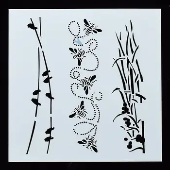

1PC Bird Bee Bamboo Shaped Reusable Stencil Airbrush Painting Art DIY Home Decor Scrap booking Album Crafts