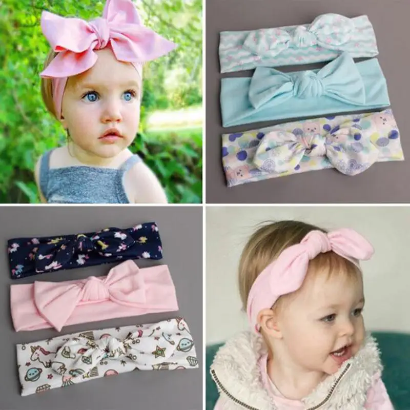 3Pcs Baby Head Hair Ornaments Children's Baby Bandana Headband Cotton