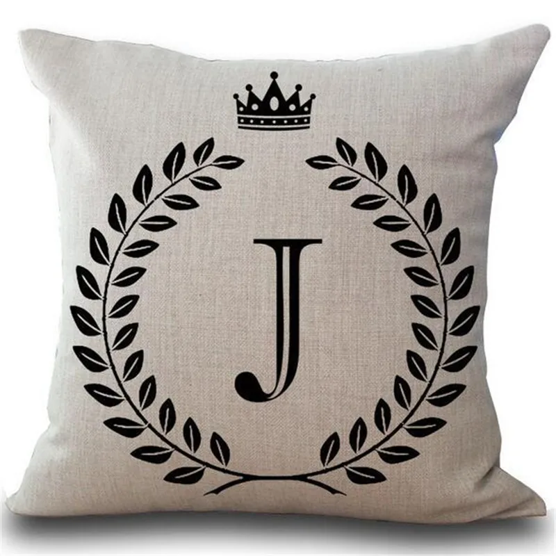 Льняная Наволочка на подушку с буквенным принтом «Фристайл, жизнь, любовь, смех», декоративная наволочка для дивана - Цвет: J