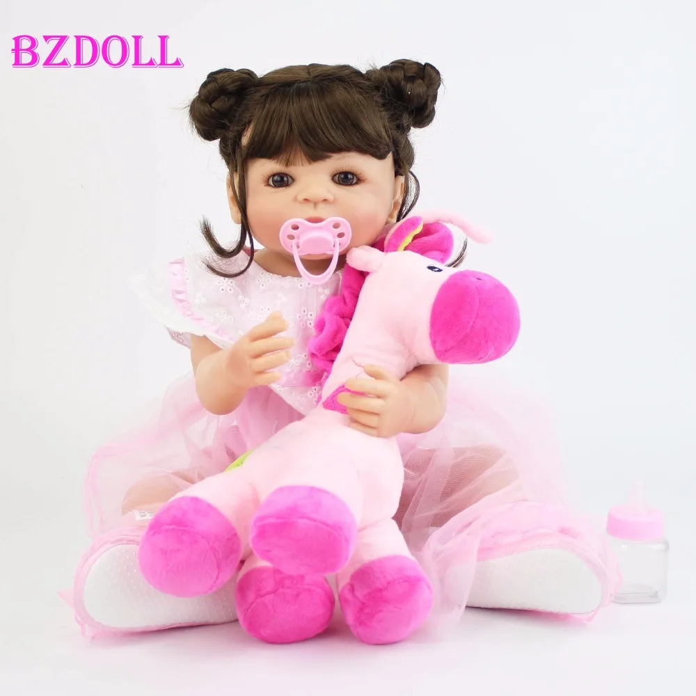 BZDOLL 55 см полностью виниловая силиконовая кукла для новорожденных Реалистичная