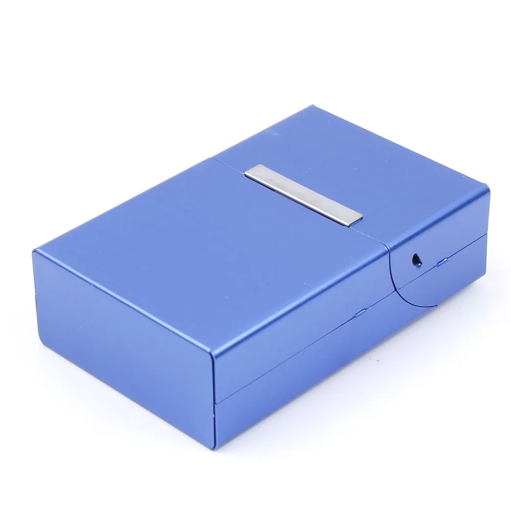 1x Elegant Blue Pocket Cigarette Tobacco Box Case Map Holder 20Pcs Smoke Metal Fashion Gift | Дом и сад