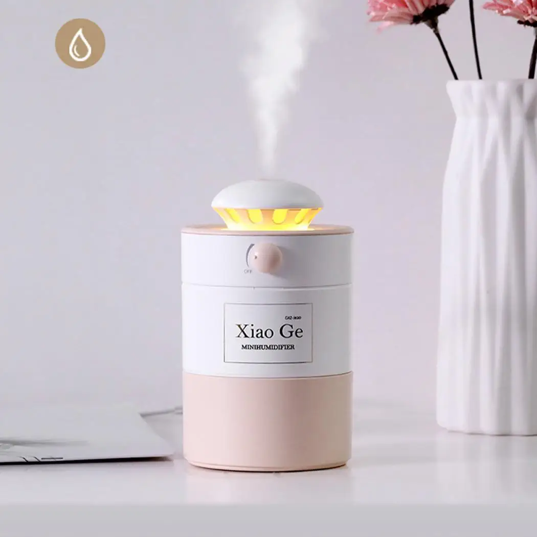 

Mini Ultrasonic Air Humidifier 500ml Aroma Essential Oil Diffuser Portable Humidifier Mist Fogger Maker Colorful LED Light White