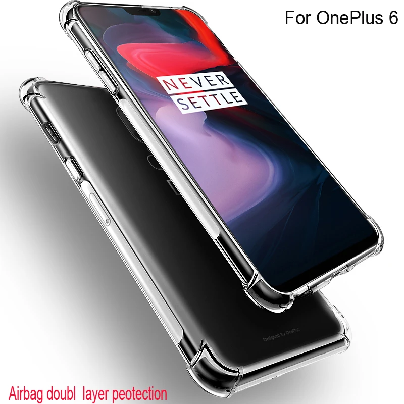 Для OnePlus 6 Air Cushion Case Прозрачный Кристальный Мягкий Силиконовый ТПУ противоударный чехол для телефона с полной защитой для OnePlus 6 чехлов