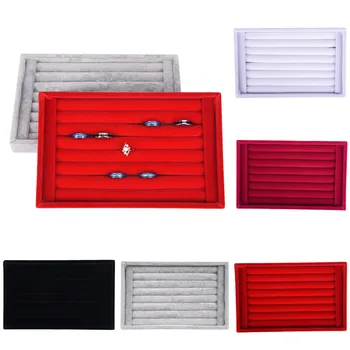 

Fashion Velvet Earrings Ring Organizer Ear Studs Jewelry Display Stand Holder Rack Showcase