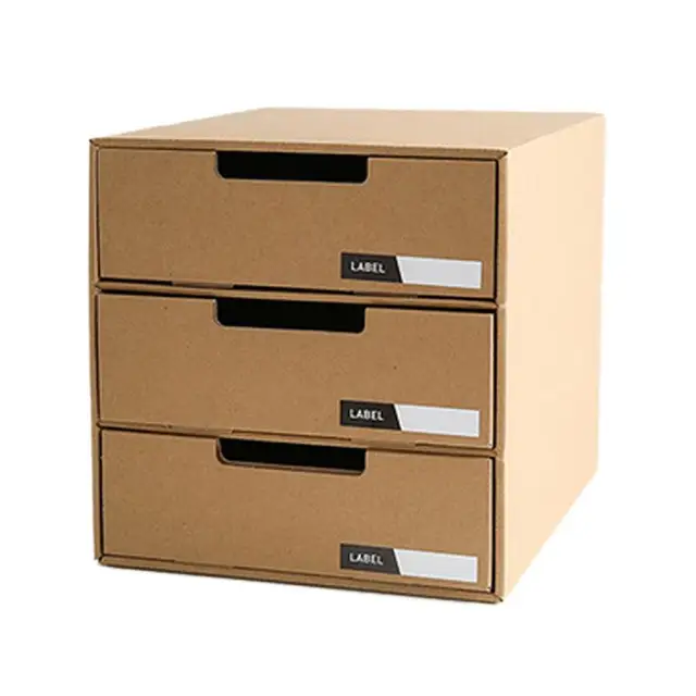 Desktop Office Storage Box Kraft Paper Storage Box Creative DIY A4