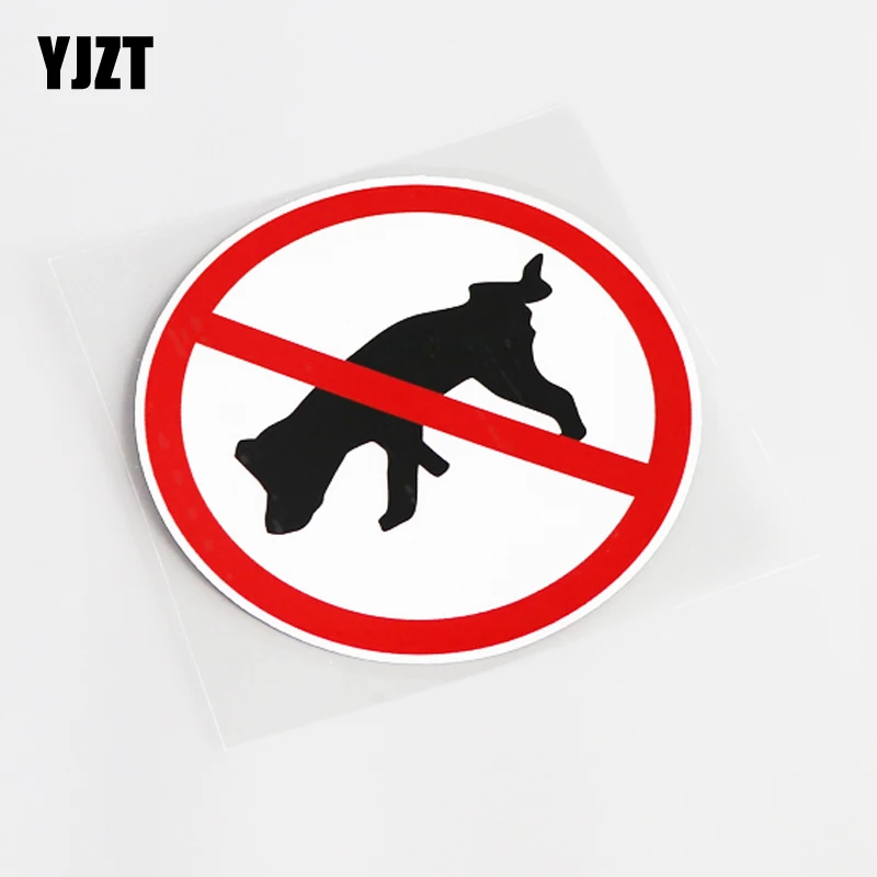 

YJZT 12.3CM*12.3CM Fashion Reflective Prohibit Dog Pee Decal Car Sticker PVC 13-0765