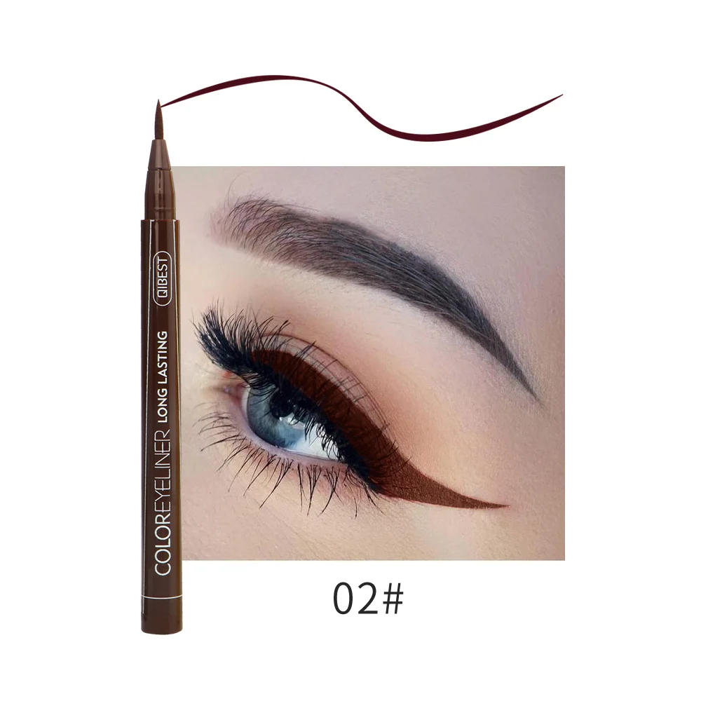 Qibest 4 Colors Waterproof Liquid Eyeliner Make Up Beauty Comestics Long- lasting Eye Liner Pencil Makeup Tools for eyeshadow