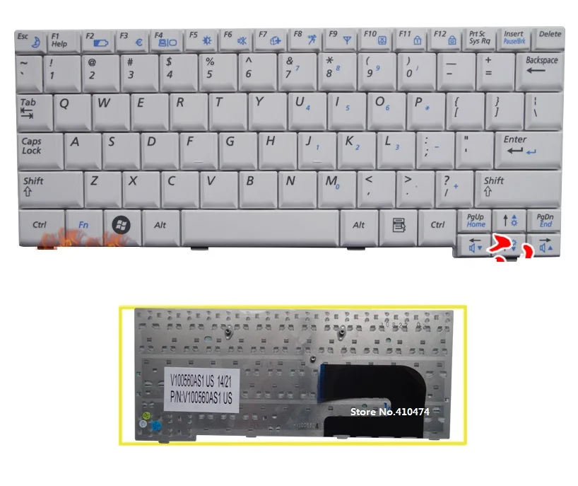 Клавиатура SSEA New US белая для ноутбука SAMSUNG NC10 ND10 N128 N130 N108 N140 NC310 N110 NP10 | Компьютеры и