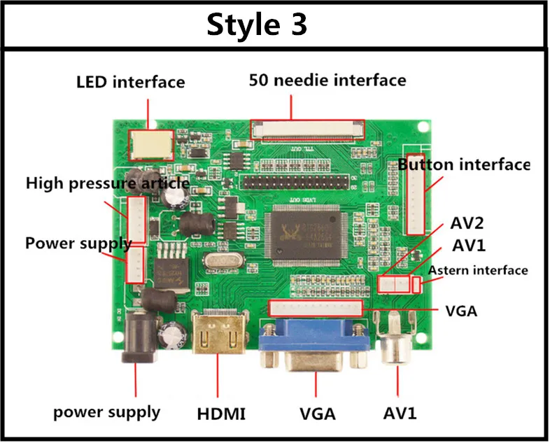 ЖК ttl LVDS плата контроллера HDMI VGA 2AV 50PIN для 7300101463 1024*600 плата драйвера