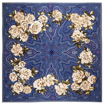 

Pretty Camellia 130*130cm twill silk scarf women square scarves new style tassel lady spring fashion female scarf party