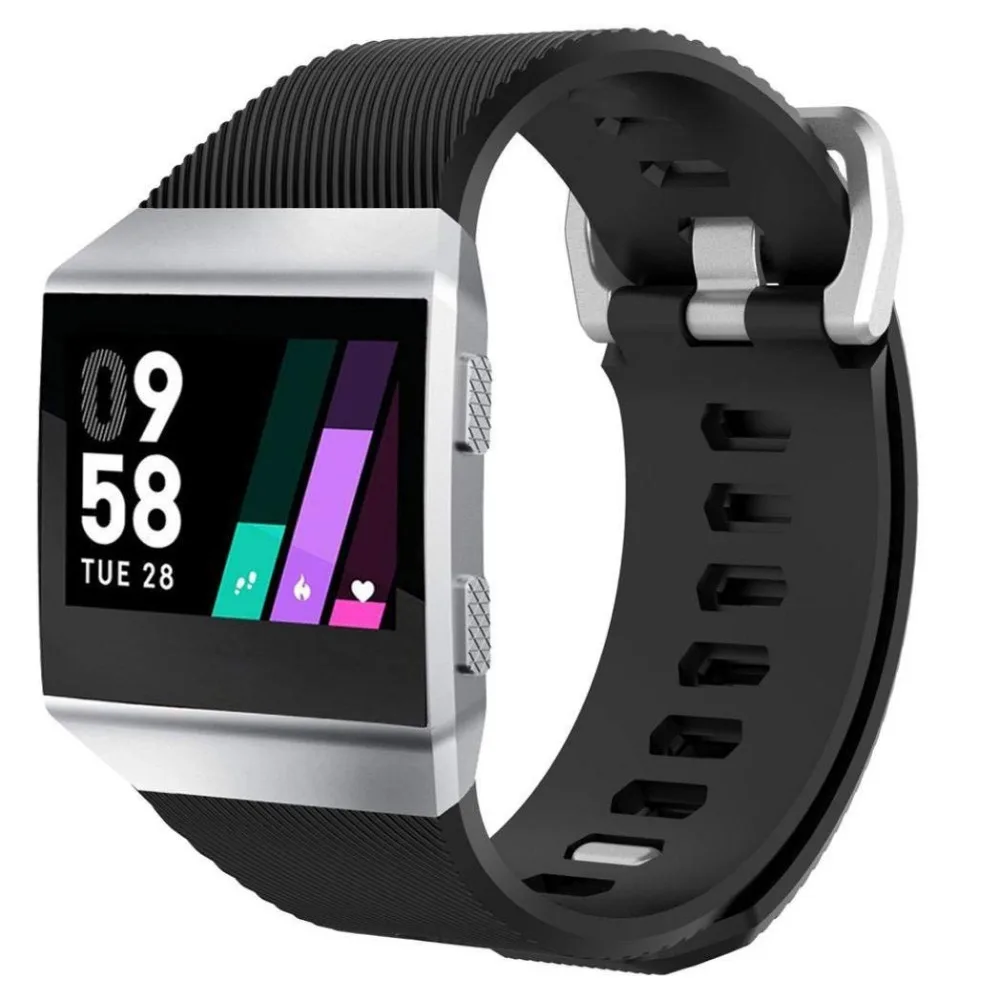 

Replacement Sport Strap Accessory Wristbands for Fitbit Ionic band silicone Smartwatch Classic Colors Twill Large Small