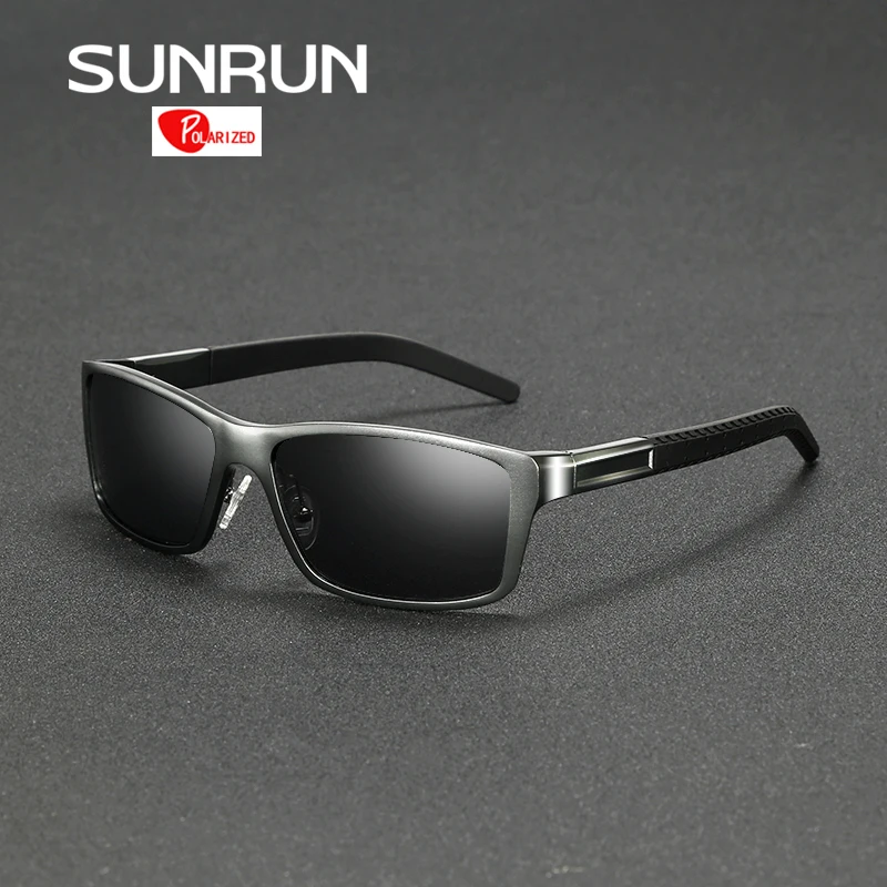 

SUNRUN Aluminum Magnesium Polarized Sunglasses Men Brand Designer Rectangle Sun Glasses Driving Glasses Eyewear Accessories 8554
