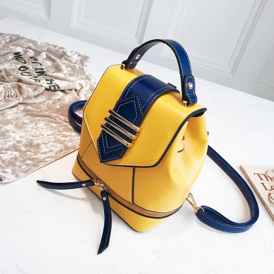 DORANMI маленький рюкзак с пряжкой, женские школьные сумки, роскошный фирменный дизайн, повседневный кожаный рюкзак на молнии, Mochila Sac SJB301 - Цвет: Yellow