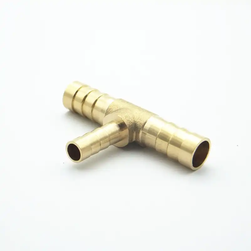 Latón /'T/' 3 manera Manguera Carpintero Conector De Púas Tubería Combustible Aire Tubería De Agua