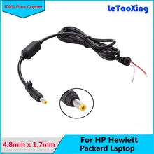 DC power Plug yellow 4.8 x 1.7 mm / 4.8* 1.7mm Connector With Cord For HP Hewlett Packard computer Laptop Cable 120cm