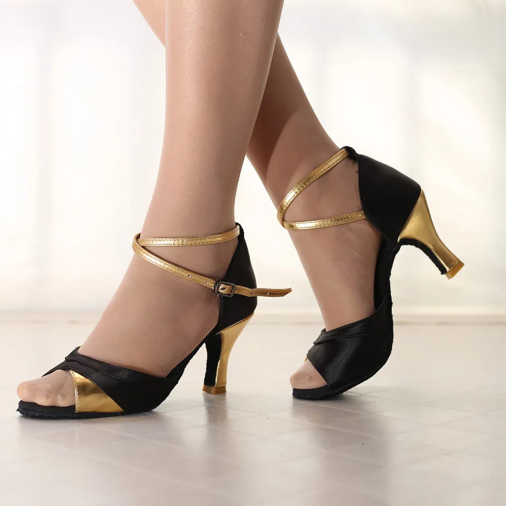 

Fashion Womens Dancing Rumba Waltz Ballroom Latin Dance Fish Mouth Sandals Shoefor Ladies Sexy High Heels Sandals 10
