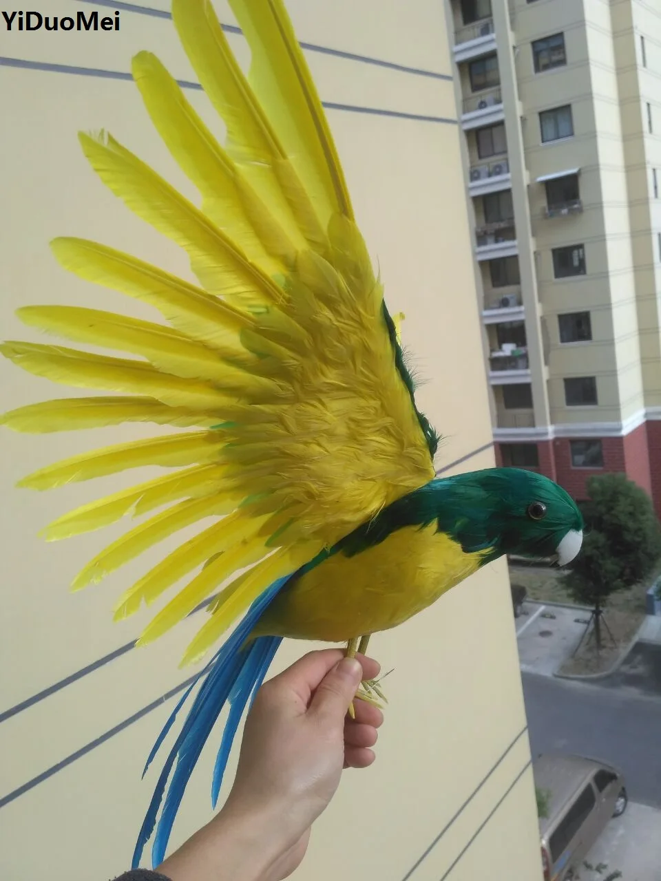 

large 45x60cm artificial green&yellow feathers parrot model spreading wings bird,handicraft,home garden decoration gift a1480