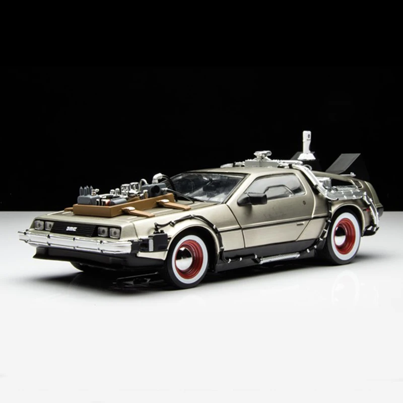 

Welly Back To The Future Car 1:24 Diecast Car Part 1 2 3 Time Machine DeLorean DMC-12 Model Cheap Kid Children Car Model Toys