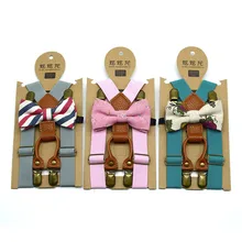 Детские наборы галстуков-бабочек для маленьких мальчиков; комплект свадебных подтяжек и роскошных галстуков-бабочек