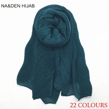 

150PCS Super soft viscose scarf fashion ripplefold solid color shawls viscose cotton Muslim woman scarves pashmina fast shipping