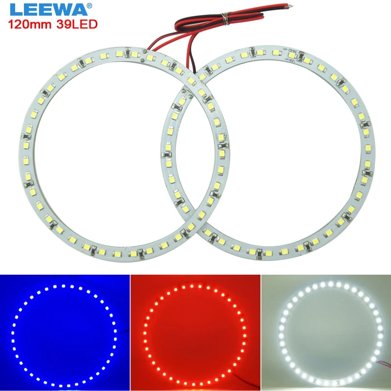 LEEWA 2 шт. 120 мм Автомобильный ангельские глазки 1210/3528 39SMD светодиодный головной