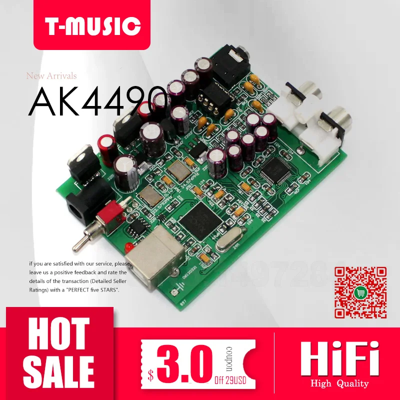 

New XMOS U8 + AK4490 USB DAC Decoder Sound Card Headphone Output