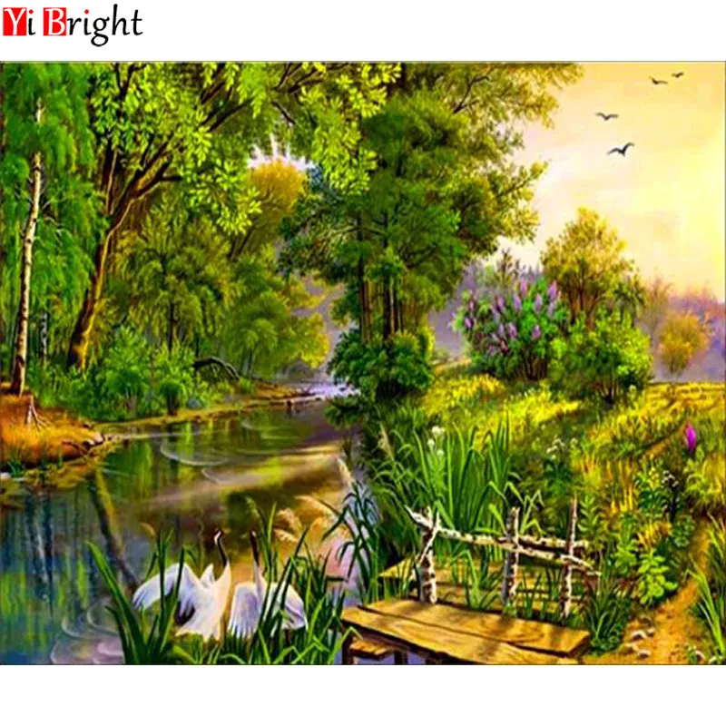 

Full Drill Square Diamond 5D DIY Diamond Painting"spring"Diamond Embroidery Cross Stitch Rhinestone Mosaic Painting XY1