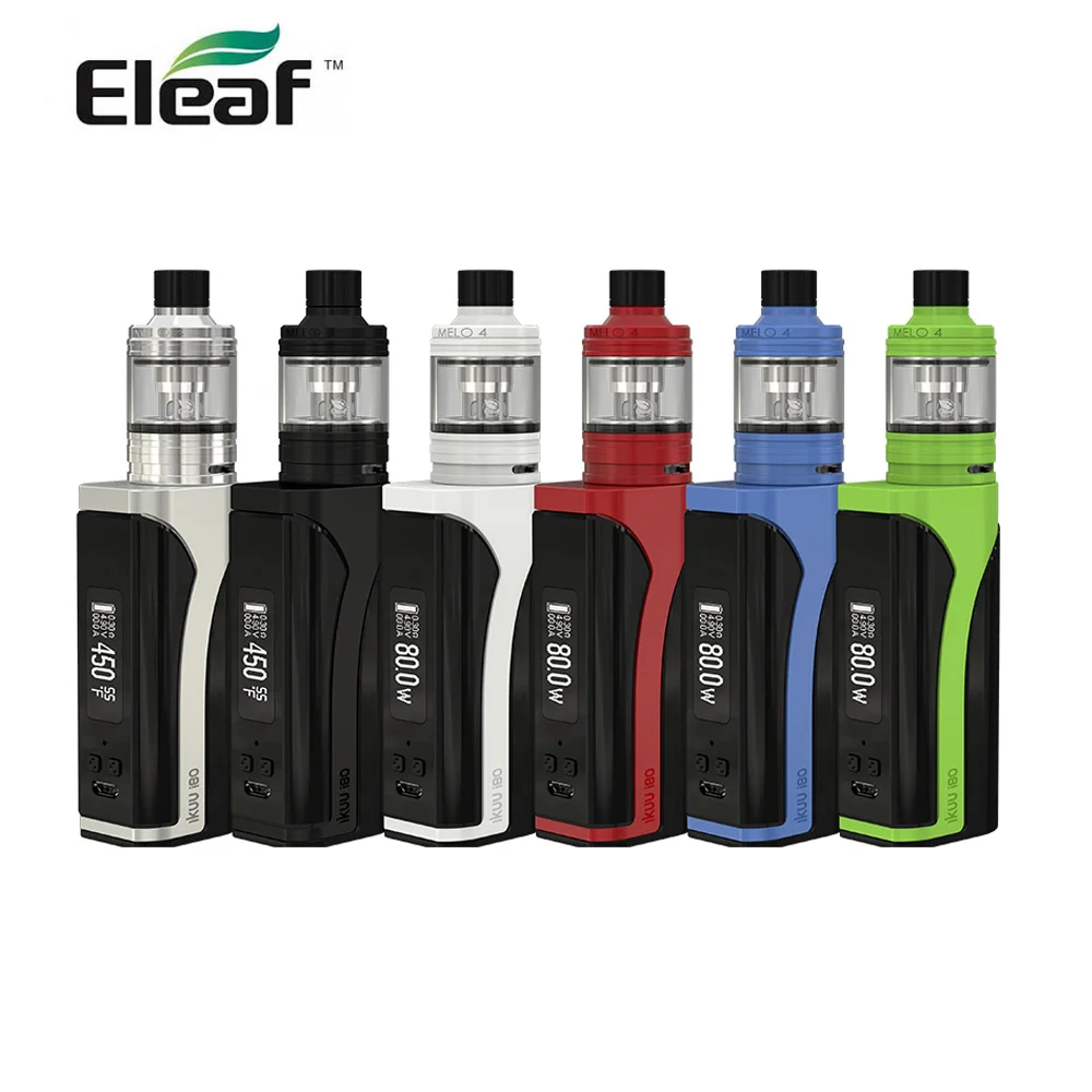 

Original Eleaf IKUU I80 Starter kit with Melo 4 Tank 2ML Capacity 80W Box Mod 0.91 inch screen 3000mah battery e cigs