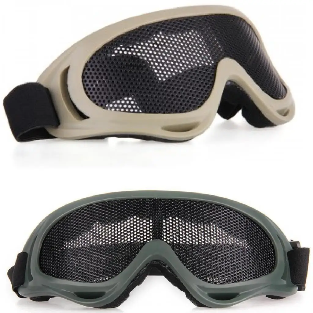 

2018 NEW Anti-Fog CS Eyeglasses Tactical Anti Fog Metal Mesh Big Goggles Eye Safety Protection Glasses For Airsoft Desert