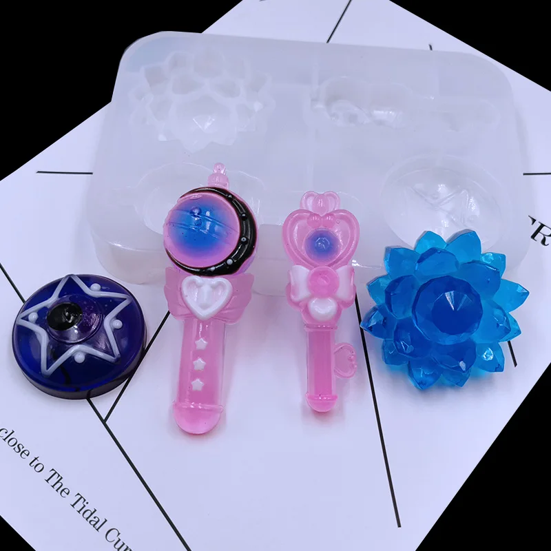 

1PC Magic wand Pendant Craft DIY Transparent UV Resin epoxy Silicone Combination Molds for DIY Making Finding Accessories Jewelr