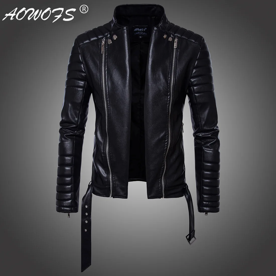 2019[European Code] Men's Motorcycle Leather Clothing High-end Kali Motorcycle Jacket Men's Fashion Personality Jacket