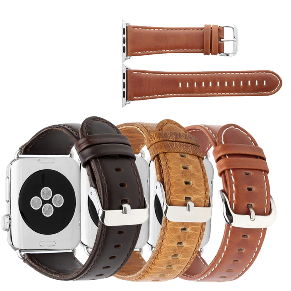 Crazy Horse Новый ремешок для Apple Watch 4/3 кожаный удобный водонепроницаемый iwatch 2/1 ремешок 42 мм/38 мм/44 мм/40 мм аксессуары