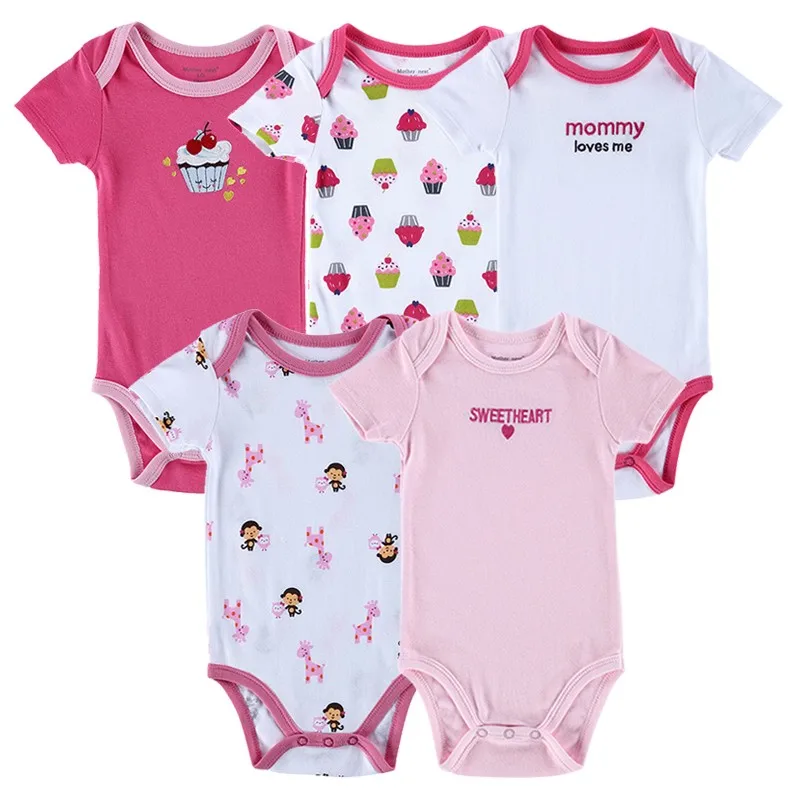 5 Pieces Baby Bodysuits Mommy Loves Me Print Body Baby Boy Girl Clothing Sets Newborn Baby Clothes Products Jumpsuit(2)
