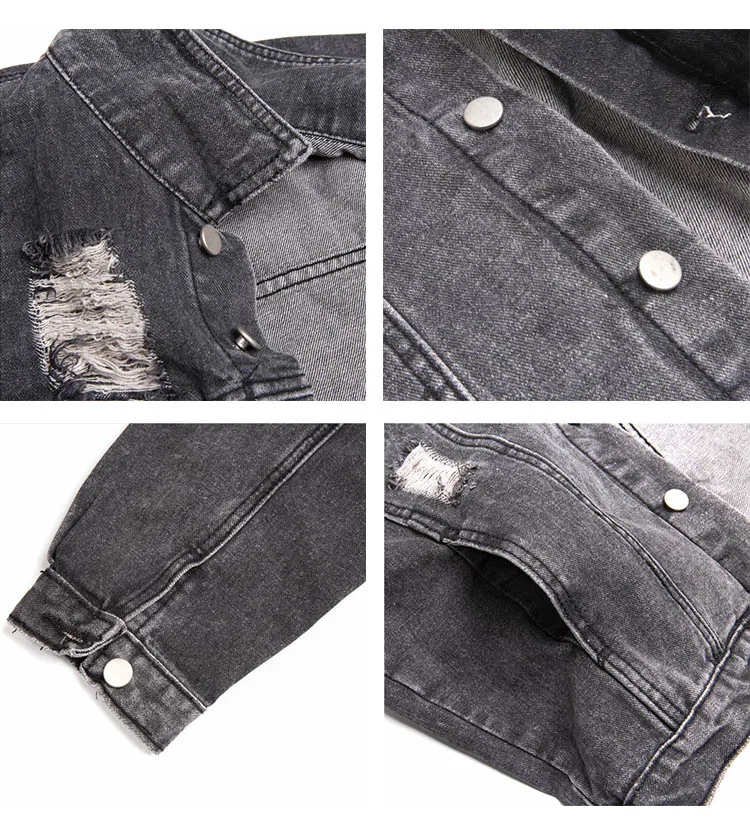 Осень уличный стиль брендовая мужская джинсовая куртка декоративная металлическая цепь хип хоп граффити буквы ковбой пальто винтажная верхняя одежда