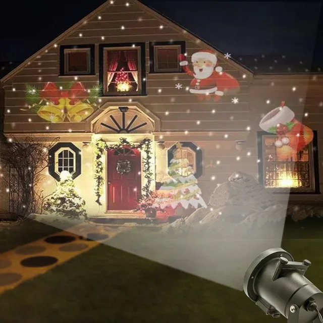 12 Patterns Decoration Projector Light Outdoor Garden 12 Patterns Decoration Projector Light Outdoor Garden Waterproof Lawn Snowflake Landscape Lamp Christmas Holiday Party