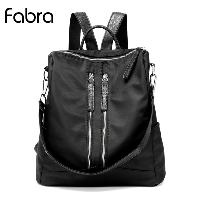 Fabra Women Backpack Black Waterproof Nylon 13 Inch Laptop Backpacks