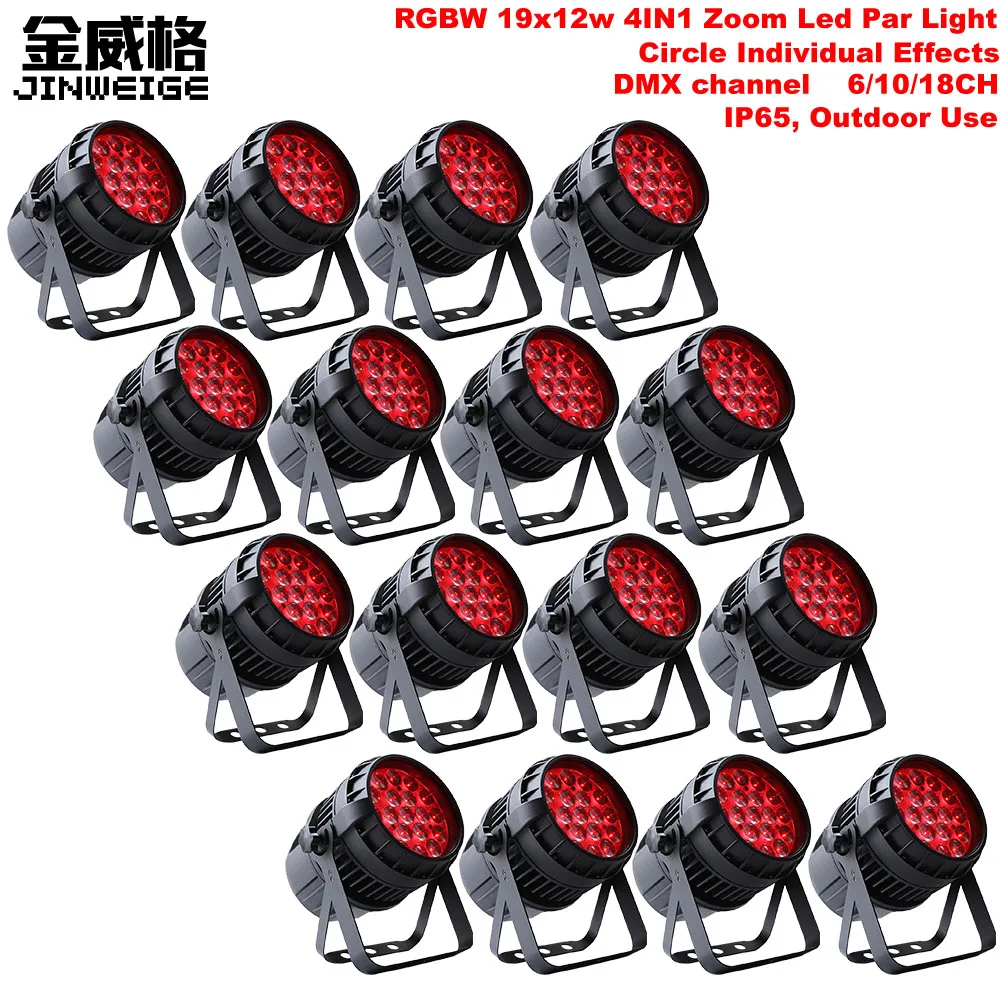 Free Shipping 16pcs/lot RGBW 19x12w 4IN1 Waterproof Led Par Lights IP65