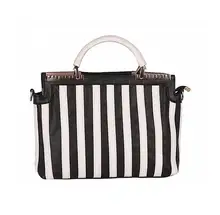 2016 Weiblich Wristlets Sommer Frauen hohe Qualität PU-Leder Handtasche Streifen Schulter Tasche Damen große Kapazität Messenger Taschen