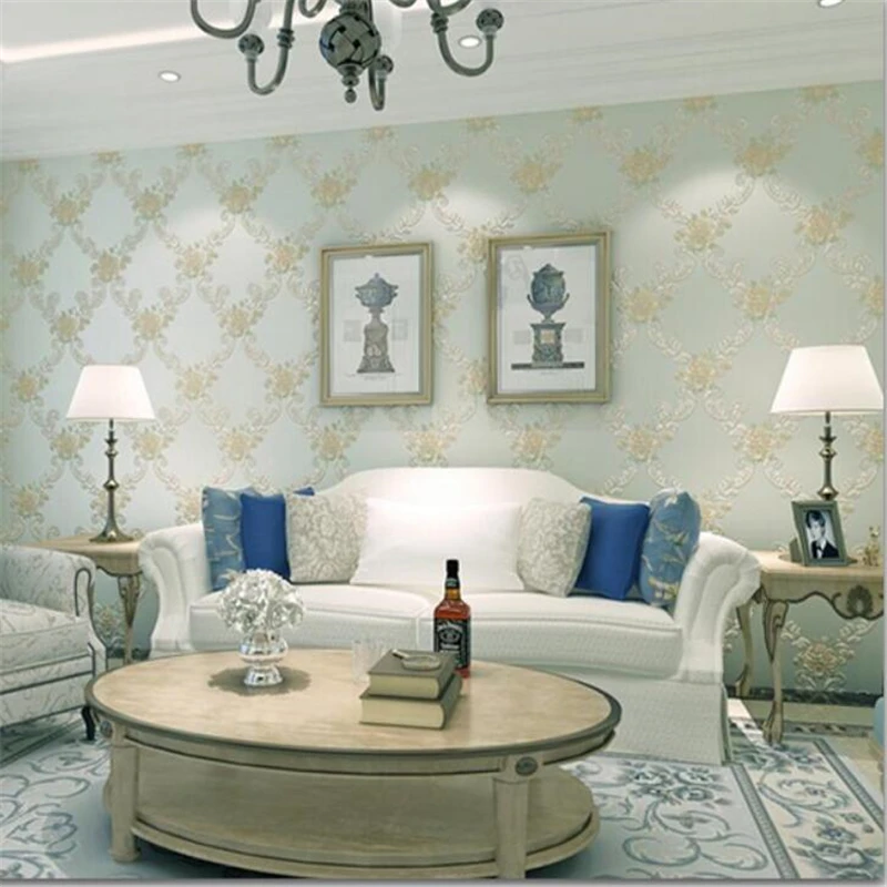 

Beibehang Purple, yellow wallpaper bedroom full of non-woven wallpaper european garden flower  wallpaper living room wallpaper