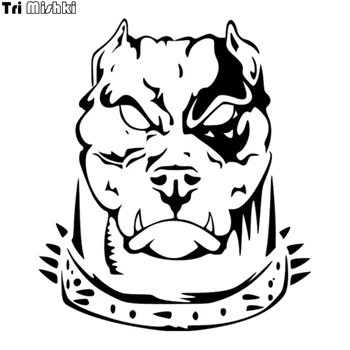 

Tri Mishki HZX025 17.2*15cm 34*30cm dog pitbull on board car sticker pitbull on board Vinyl Decals Motorcycle hood sticke