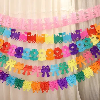 

1 PC Paper Hanging Train Garland For Kids Children Birthday Party Decor Home DIY Banners Party Supplies