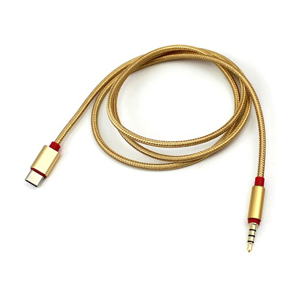 

Type C Audio Cable USB Type-C Male to 3.5mm Jack Male Car AUX Audio Adapter Cable for Samsung Letv High Quality