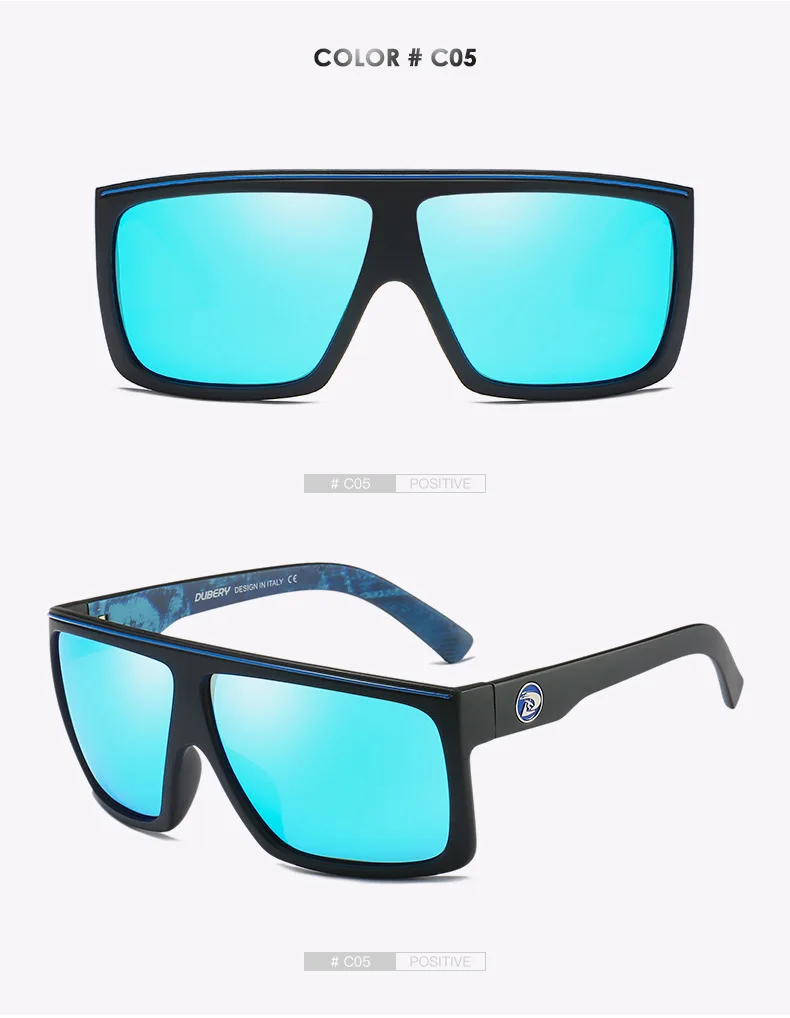 MYT_0151 DUBERY Для Мужчин Поляризованные солнцезащитные очки Dragon очки, подходят для вождения, солнцезащитные очки Для мужчин Для женщин спортивные рыболовные Роскошные Брендовая Дизайнерская обувь Óculos - Цвет линз: C5